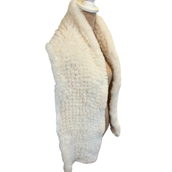 Anthropologie BHLDN Bubish Rome Faux Fur Wrap Scarf Cream Bridal Wedding Gala - Picture 6 of 10